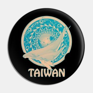 Humpback Whales Shield of Taiwan Pin