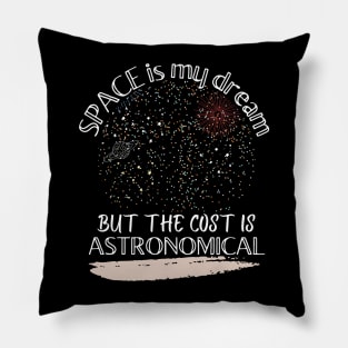 Space is my dream but the cost is ASTRONOMICAL Pillow