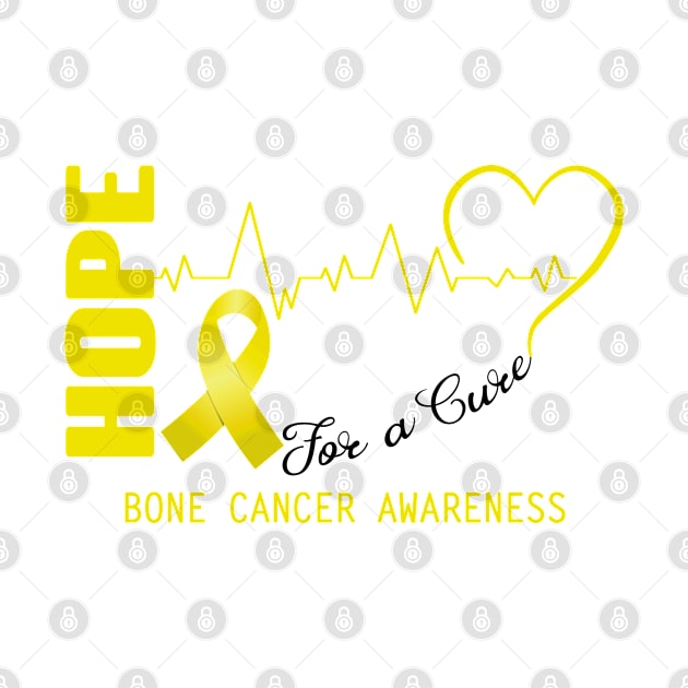 Hope for a Cure Bone Cancer Awareness Support Bone Cancer Warrior Gifts by ThePassion99