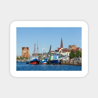 Mecklenburg-Western Pomerania; Rostock; Warnow; Flow; Ship; city port Magnet