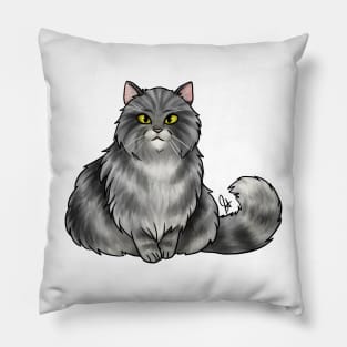 Cat - British Longhair - Silver Tabby Pillow