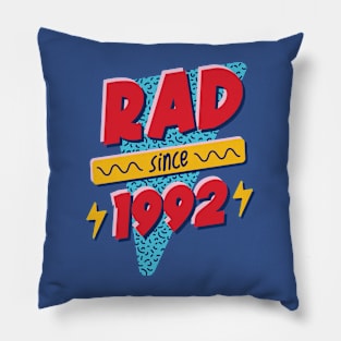 Rad Since 1992 // Retro Memphis Style 90s Nostalgia Pillow