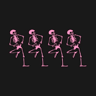 Spooky Scary Skeletons (Pink) T-Shirt