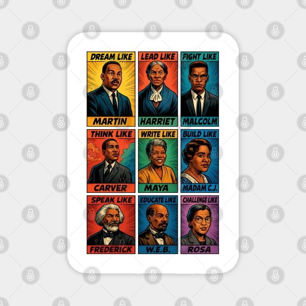 Icons of Black History, Civil Rights Heroes Magnet by UrbanLifeApparel
