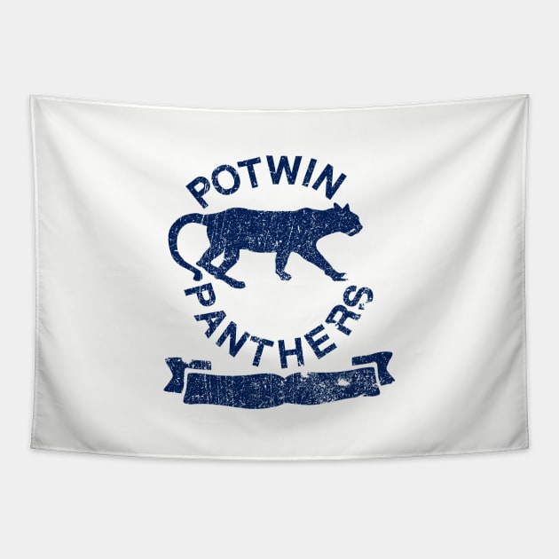 Potwin Panthers Navy Logo Tapestry by TopCityMotherland