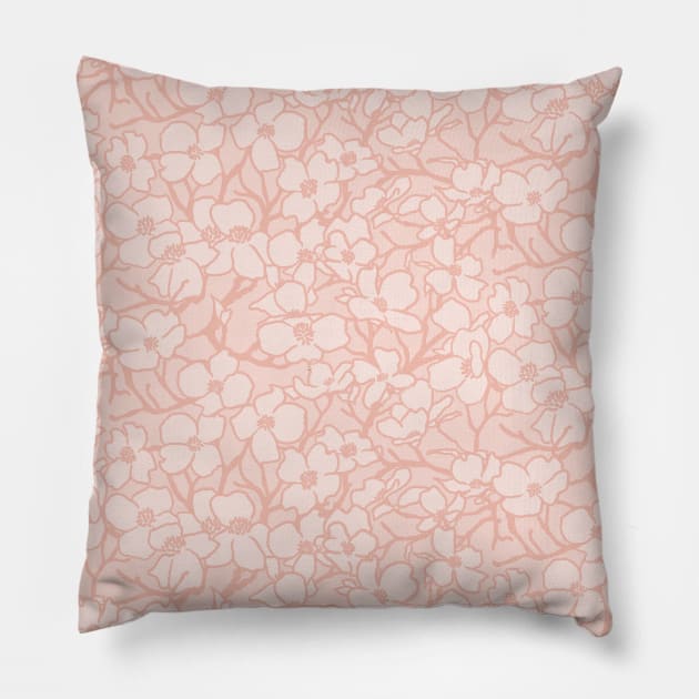 Blush Dogwood Pillow by Carolina Díaz