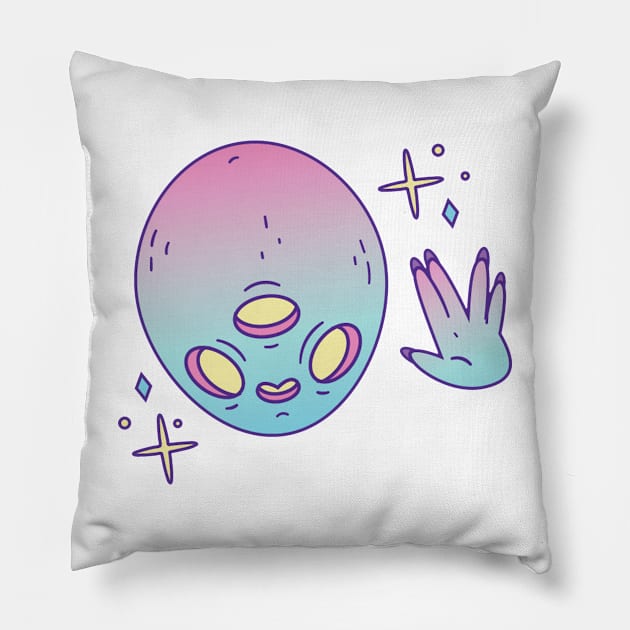 Space Alien Head Pillow by edwardecho