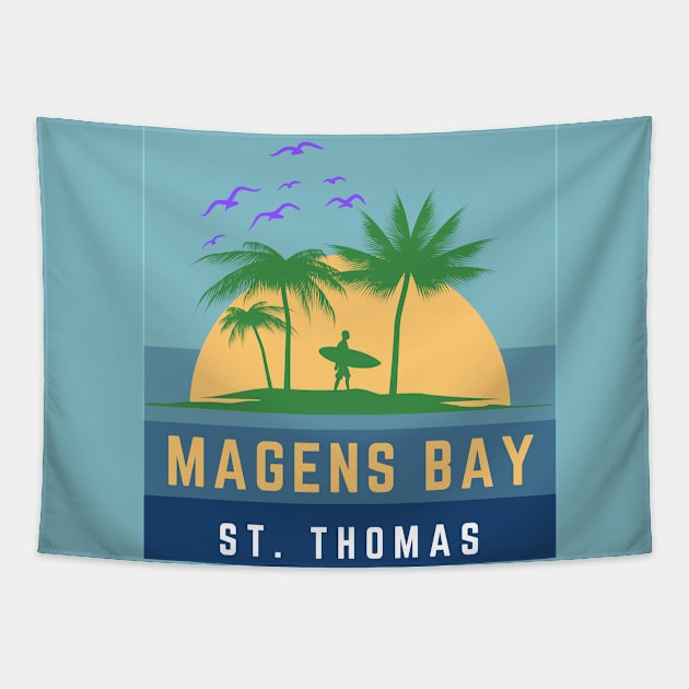 Magens bay st thomas sunset Tapestry by bougieFire