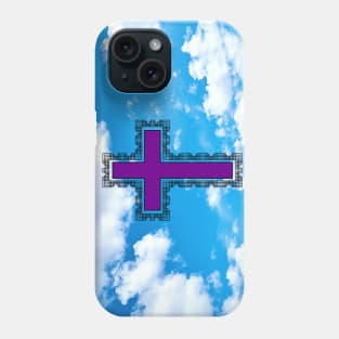 Purple Christian Cross In The sky Phone Case