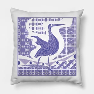 wondering garza bird ecopop in talavera pattern heron Pillow