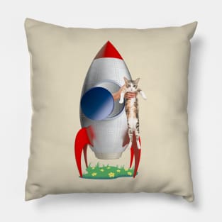Cats Not Allowed In Rocket (Calico Kitty) Pillow
