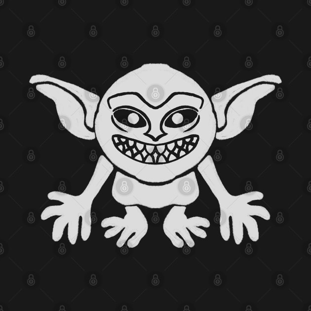 Smiling White Gremlin by SubtleSplit