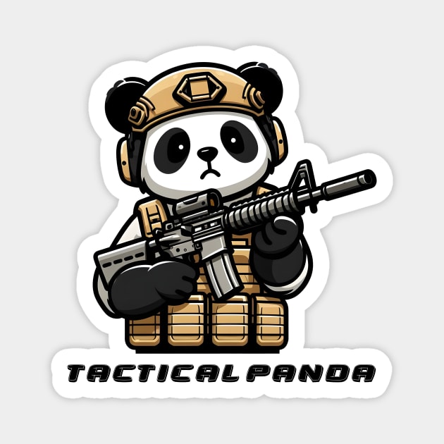 Tactical Panda Magnet by Rawlifegraphic