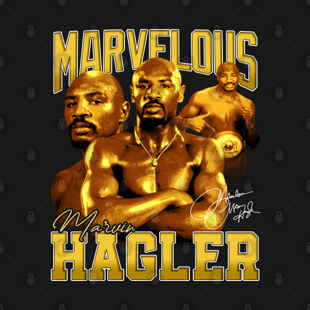 Marvelous Marvin Hagler Boxing Legend Signature Vintage Retro 80s 90s