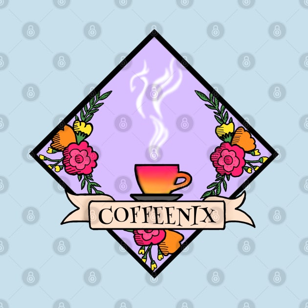 Coffeenix : Cute Tea Party Phoenix Pun by Mighty Fine Arts