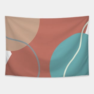 Light Blue & Taupe Minimalist Abstract Design Tapestry