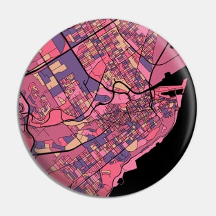 Quebec City Map Pattern in Purple & Pink Pin