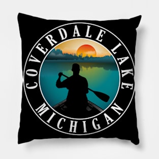 Coverdale Lake Canoeing Michigan Sunset Pillow