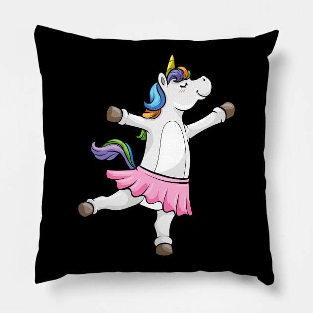 Unicorn as Ballerina with Skirt Pillow by Markus Schnabel