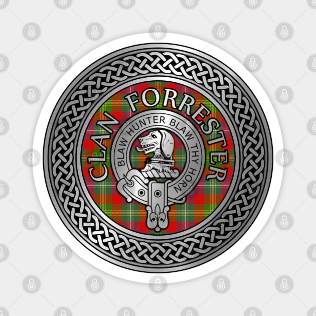 Clan Forrester Crest & Tartan Knot Magnet by Taylor'd Designs