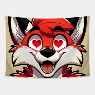 Lovestruck Fox Cute Anthro Furry Art Tapestry