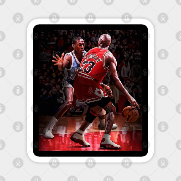 BASKETBALLART - JORDAN VS JORDAN Magnet by JORDAN-ART23