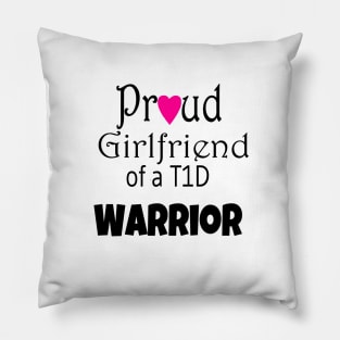 Proud Girlfriend - Black Text - Pink Heart Pillow