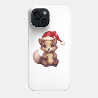 American Marten in Santa Hat Phone Case