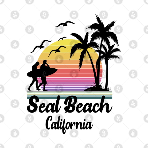 Seal Beach California Seaside Retro Sunset by HomeSpirit