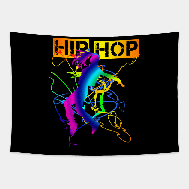 Hip Hop Dancer Rainbow Girl Tapestry by letnothingstopyou