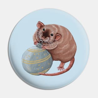 Golden Siamese Rat with Bauble Pin