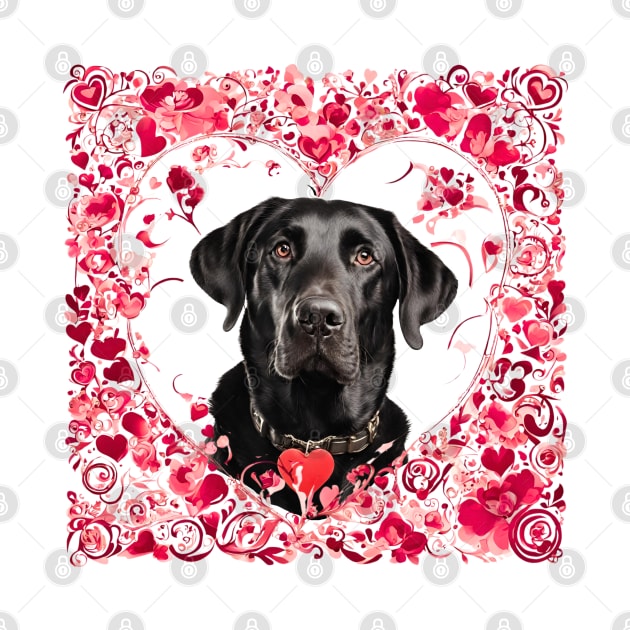 Labrador Retriever Be Mine Valentine by Doodle and Things