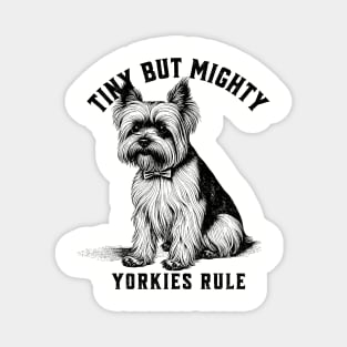 Yorkies Rule Vintage Aesthetic Dog Lover Statement Magnet