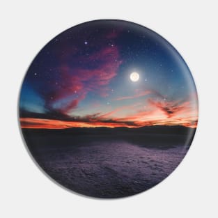 Moon Gazing with white margin Pin