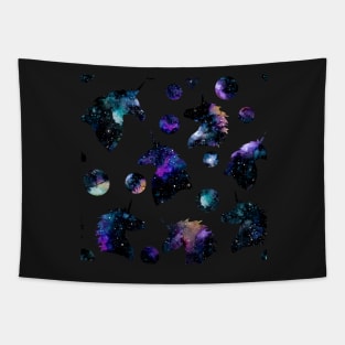 Space Unicorn and Dots Tapestry