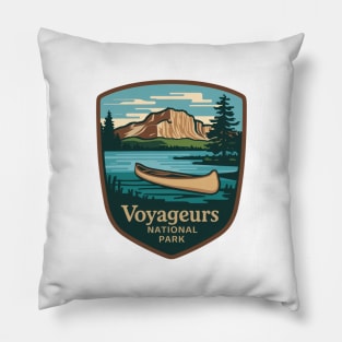 Voyageurs National Park Minnesota Vintage Sign Pillow