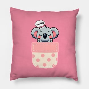 Sleepy Koala in Polka Dot Pocket Pillow