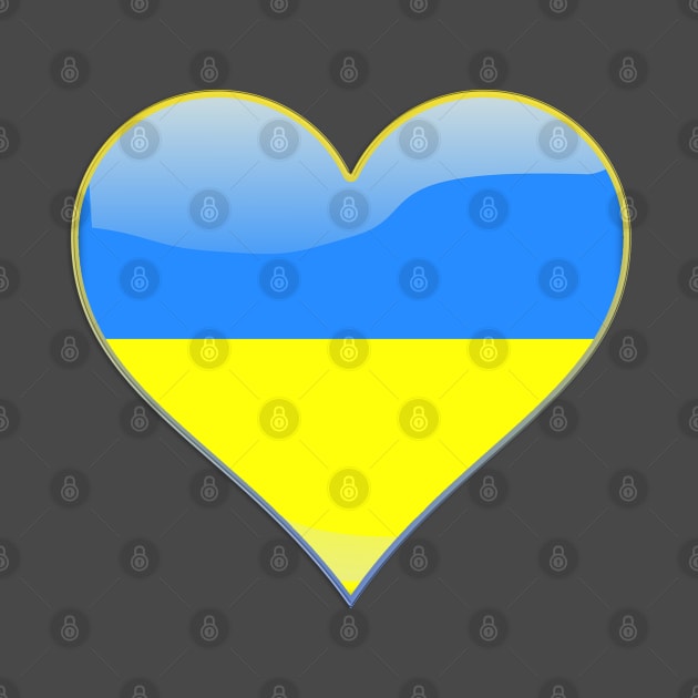 Ukrainian flag inside a heart by tashashimaa