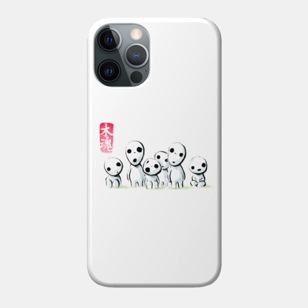 Spirit forest creatures - kodamas watercolor ink - Anime And Manga - Phone Case