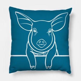 Cute Pig drawing - farm animal lovers design Pillow