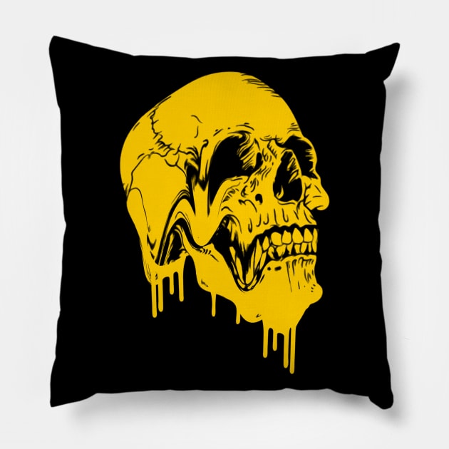 Dripping Skull Pillow by giovanniiiii