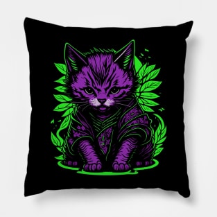 Kitten Samurai II Pillow