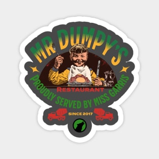 2 sided Mr Dumpys Restaurant Tshirt Magnet