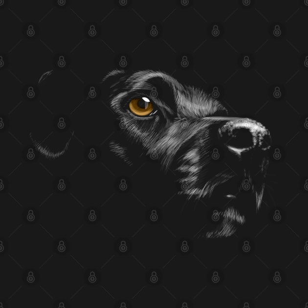 Black Lab Labrador Retriever Gold Eye Retriever Love by TeeCreations