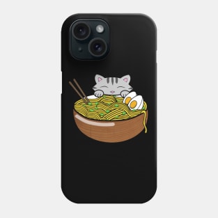 Cute Cat Eating Ramen Phone Case