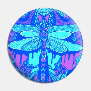 Blue Circle of the Dragonfly Pin