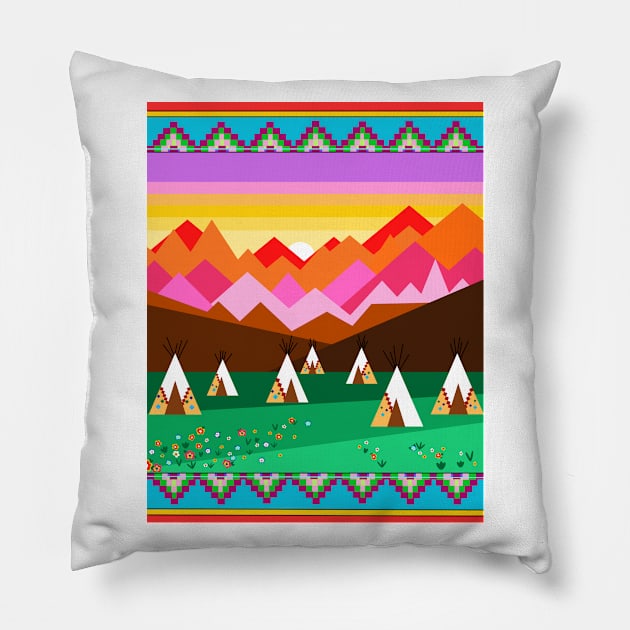 Indian tribe Pillow by antArctica 