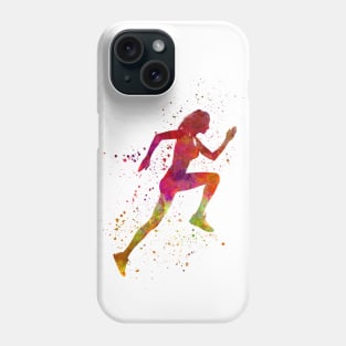 woman runner running jogger jogging silhouette Phone Case