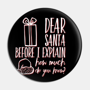 Dear Santa before I explain how much do you know Pin