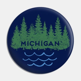 Michigan MI Retro Vintage Look Trees Lake Souvenir Pin